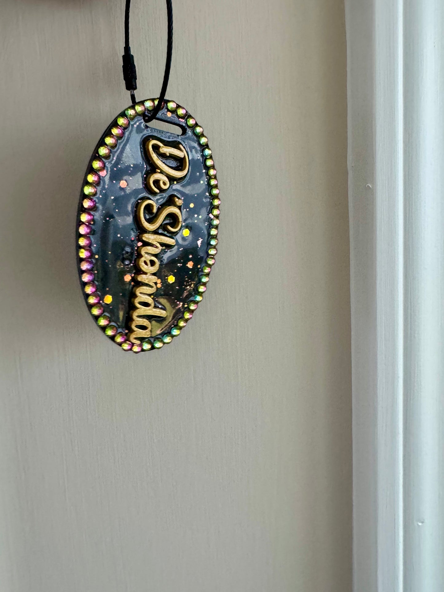 Oval Bling Luggage Tag