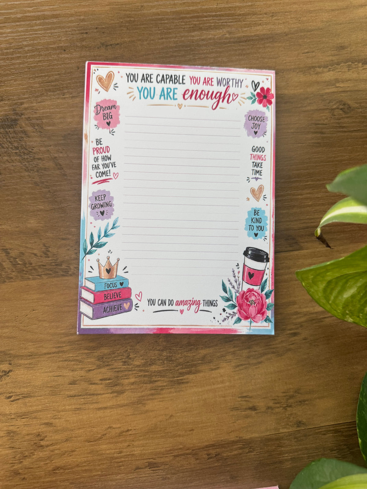 You Are Capable, Worthy & Enough Notepad