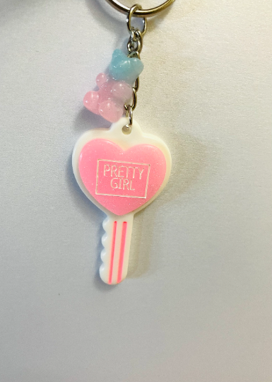 Heart Key Keychain Backpack Tag