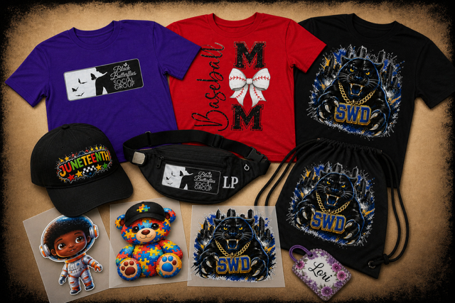 Custom Shop - DTF Heat Transfers, T-Shirts, Hats