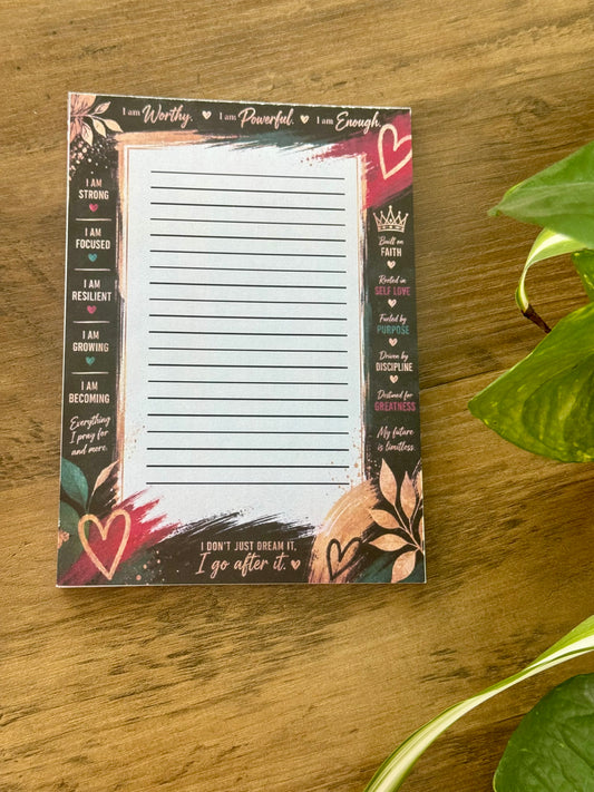 Worthy, Powerful & Enough Motivational Notepad