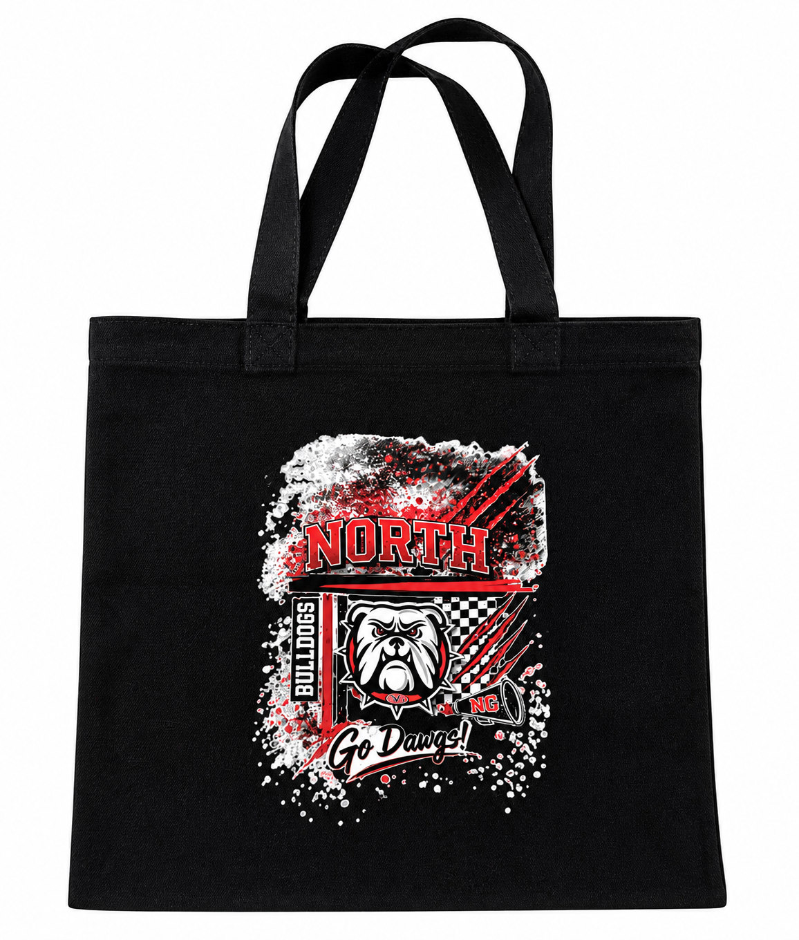 NG Canvas Tote Bag | Personalized School Spirit Bag | Custom Name Tote | Teacher Gift | Game Day Bag | Bulldog Tote