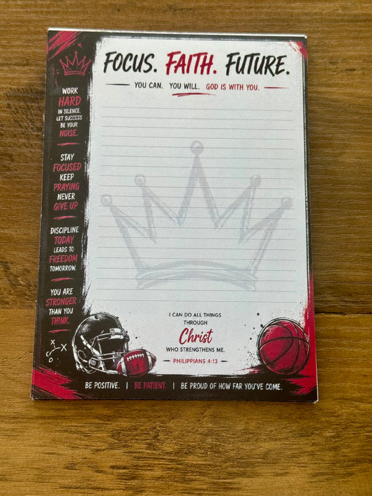 Focus, Faith, Future Notepad