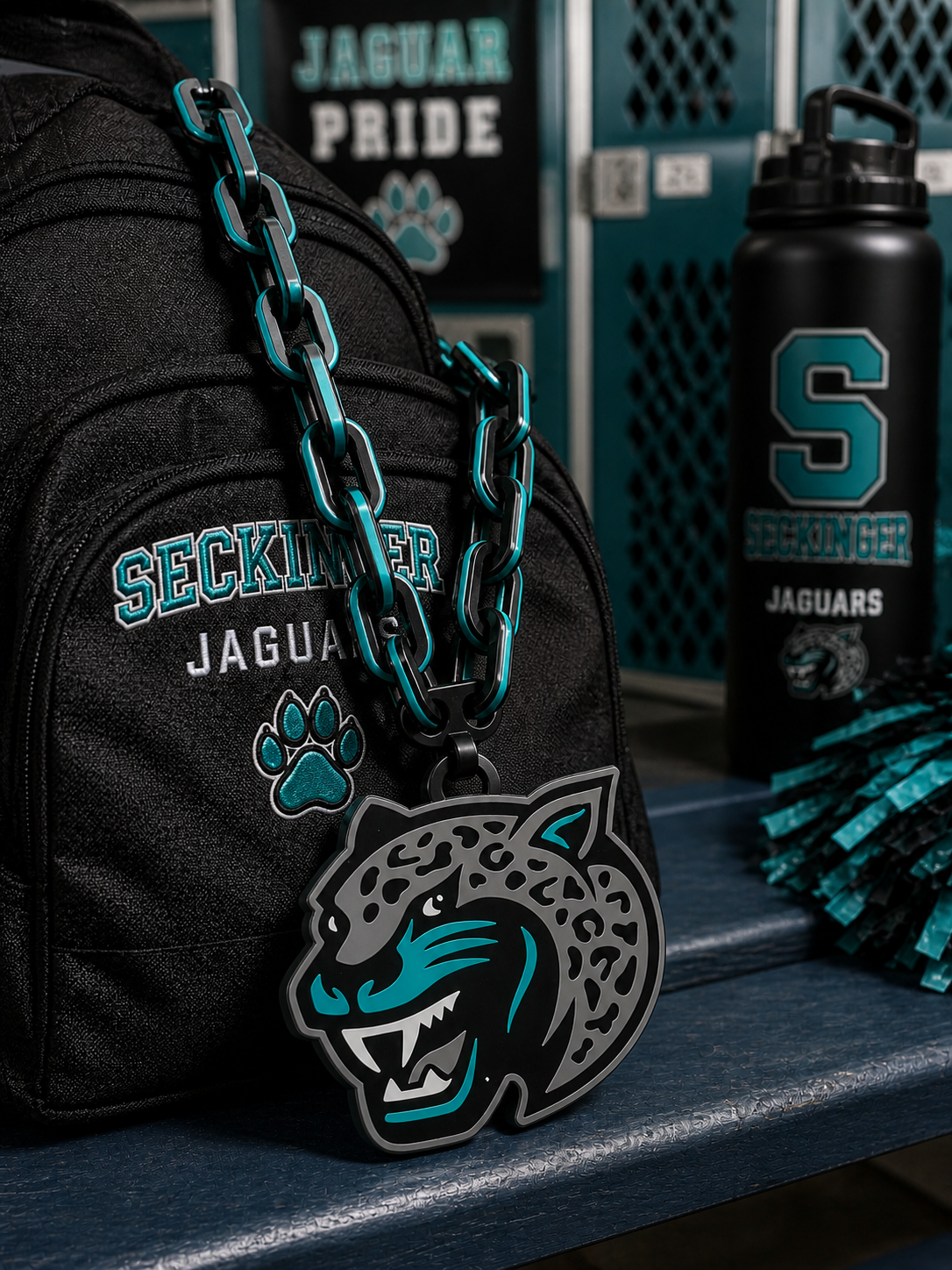 Custom Seckinger Hype Chain Necklace | School Spirit Chain | Personalized Team Chain | Football Game Day Chain | Custom Mascot Chain