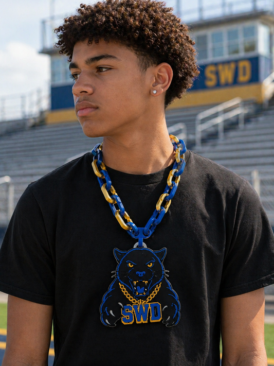 Custom SWD Panthers Hype Chain Necklace | School Spirit Chain | Personalized Team Chain | Football Game Day Chain | Custom Mascot Chain