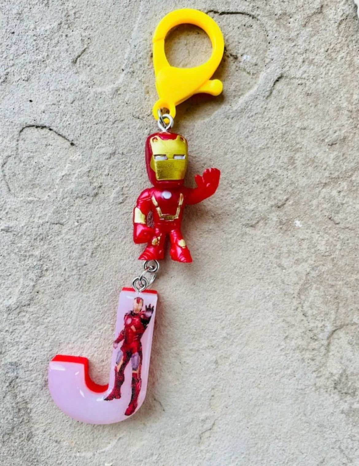 Backpack Name Tag SuperHero Letter Keychain Spider Man Backpack Bag Name Tag for Kids Teens | Sinclair Charm Unique Gift Boys Girls