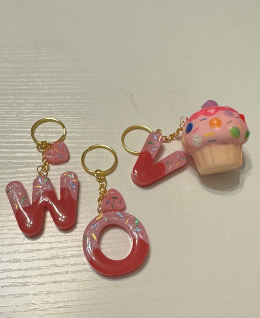 Sweet Treats Initial Keychain / Bag Tag