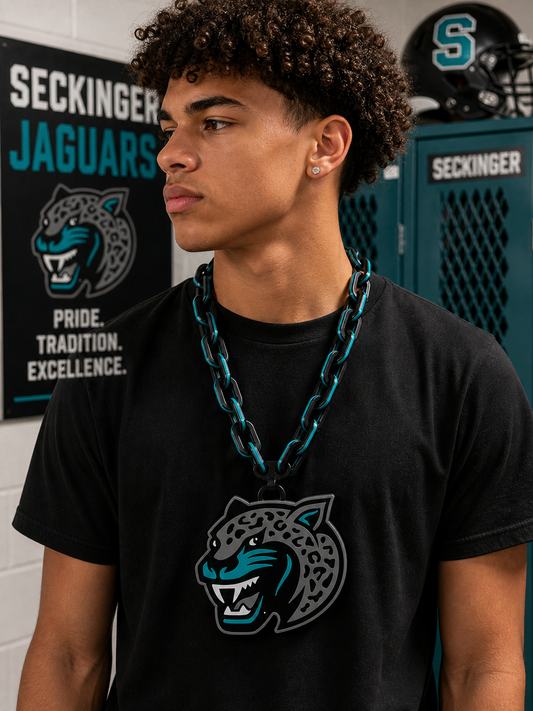 Custom Seckinger Hype Chain Necklace | School Spirit Chain | Personalized Team Chain | Football Game Day Chain | Custom Mascot Chain