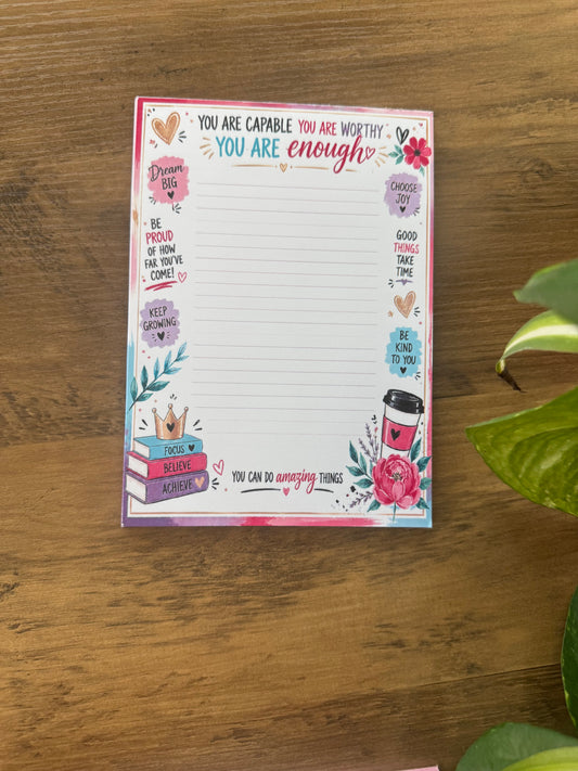 You Are Capable, Worthy & Enough Notepad