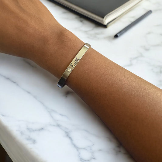 Personalized Stainless Steel Cuff Bracelet