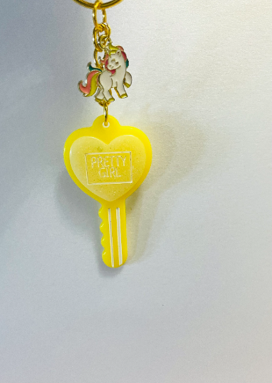 Heart Key Keychain Backpack Tag