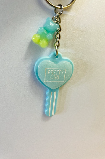 Heart Key Keychain Backpack Tag